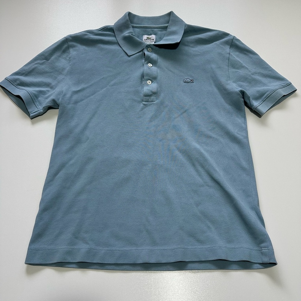 Lacoste Classic Fit Polo T-Shirt Light Blue Men's Size 5 Short Sleeve Cotton